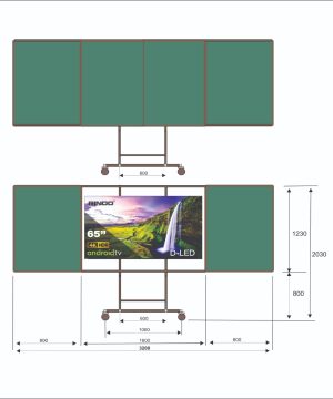 Bảng trượt ngang 2 lớp 2 trượt di động