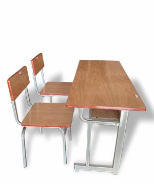 Bàn ghế học sinh (1bàn + 2 ghế) chân sắt